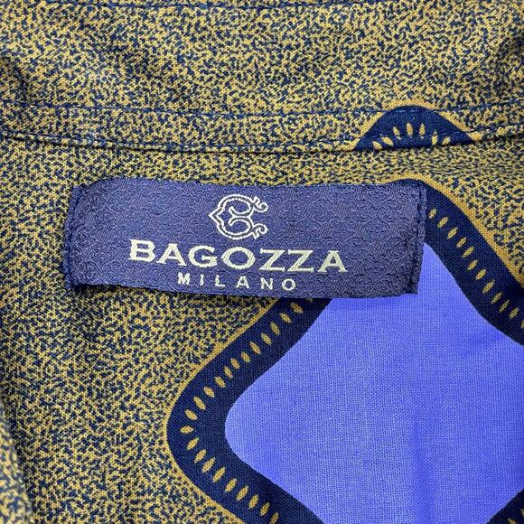 Vintage HTF Designer Bagozza Milano Italian Button Down Geometric - Picture 3 of 4